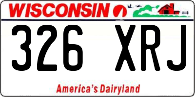 WI license plate 326XRJ