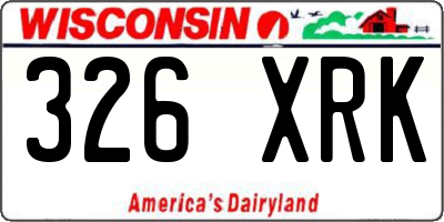 WI license plate 326XRK