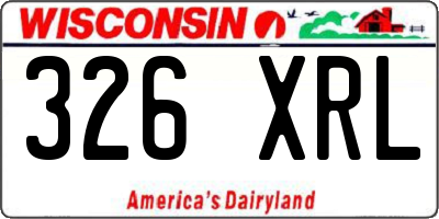 WI license plate 326XRL