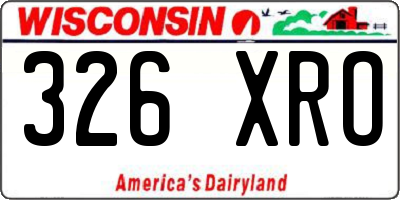 WI license plate 326XRO