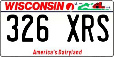 WI license plate 326XRS