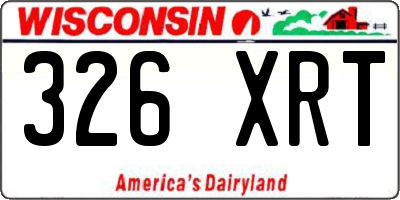 WI license plate 326XRT