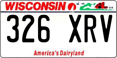 WI license plate 326XRV