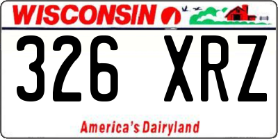 WI license plate 326XRZ