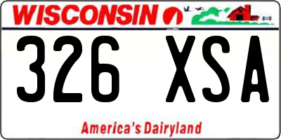 WI license plate 326XSA