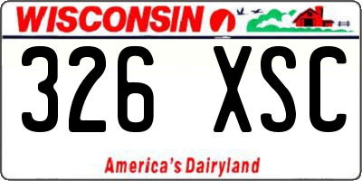 WI license plate 326XSC