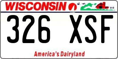 WI license plate 326XSF
