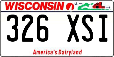 WI license plate 326XSI