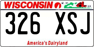 WI license plate 326XSJ