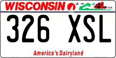 WI license plate 326XSL