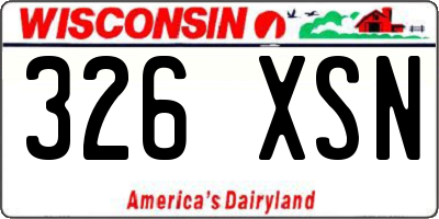 WI license plate 326XSN