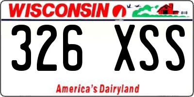 WI license plate 326XSS