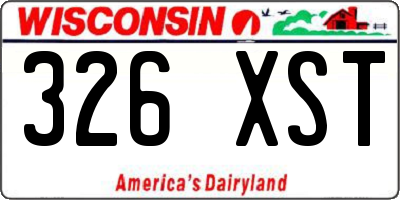 WI license plate 326XST