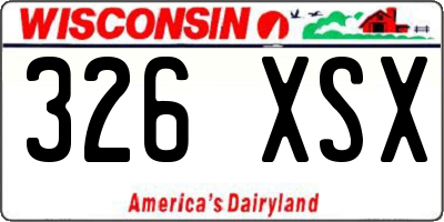 WI license plate 326XSX