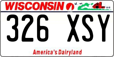 WI license plate 326XSY