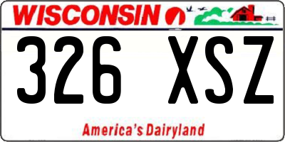WI license plate 326XSZ