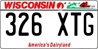 WI license plate 326XTG