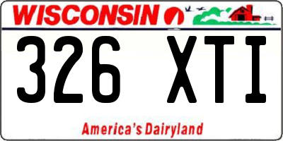 WI license plate 326XTI