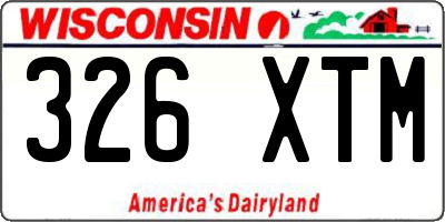 WI license plate 326XTM
