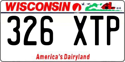 WI license plate 326XTP
