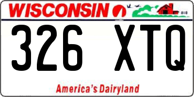 WI license plate 326XTQ