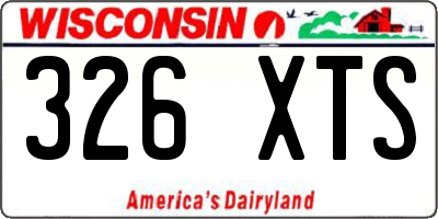 WI license plate 326XTS