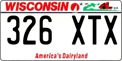 WI license plate 326XTX