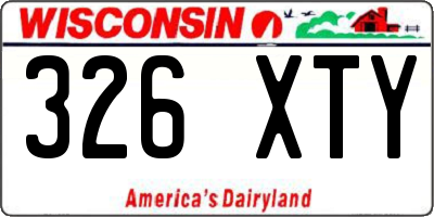 WI license plate 326XTY