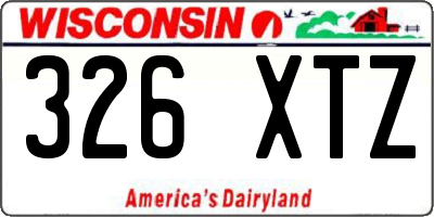 WI license plate 326XTZ