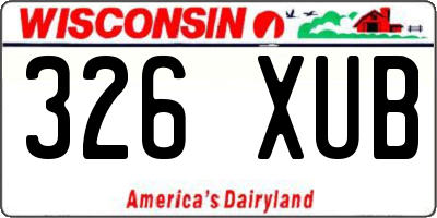 WI license plate 326XUB
