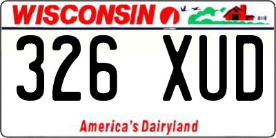 WI license plate 326XUD