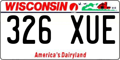 WI license plate 326XUE