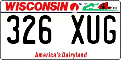 WI license plate 326XUG