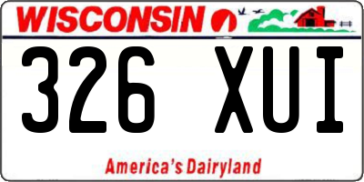 WI license plate 326XUI
