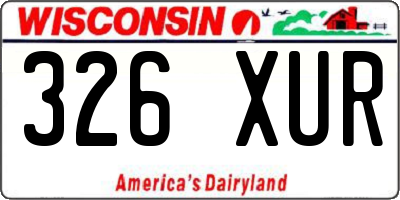 WI license plate 326XUR