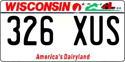WI license plate 326XUS