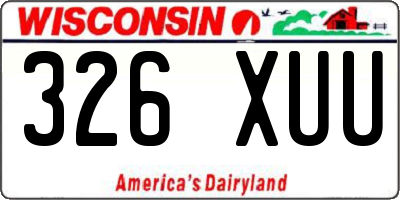 WI license plate 326XUU
