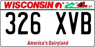 WI license plate 326XVB