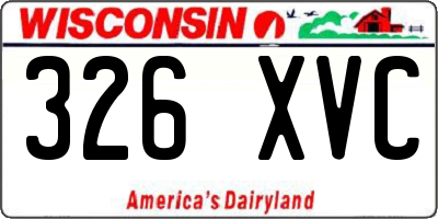 WI license plate 326XVC