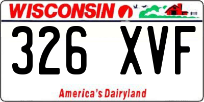 WI license plate 326XVF