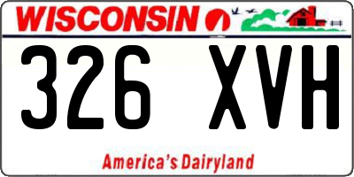 WI license plate 326XVH