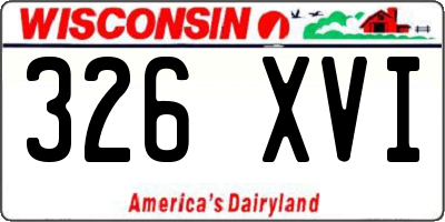 WI license plate 326XVI