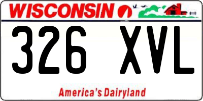 WI license plate 326XVL