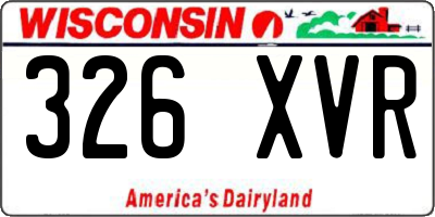 WI license plate 326XVR