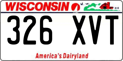 WI license plate 326XVT