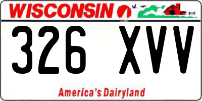 WI license plate 326XVV