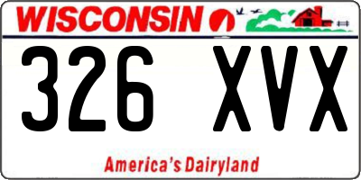 WI license plate 326XVX
