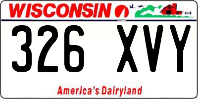 WI license plate 326XVY