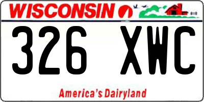 WI license plate 326XWC