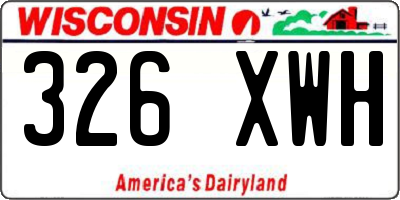 WI license plate 326XWH